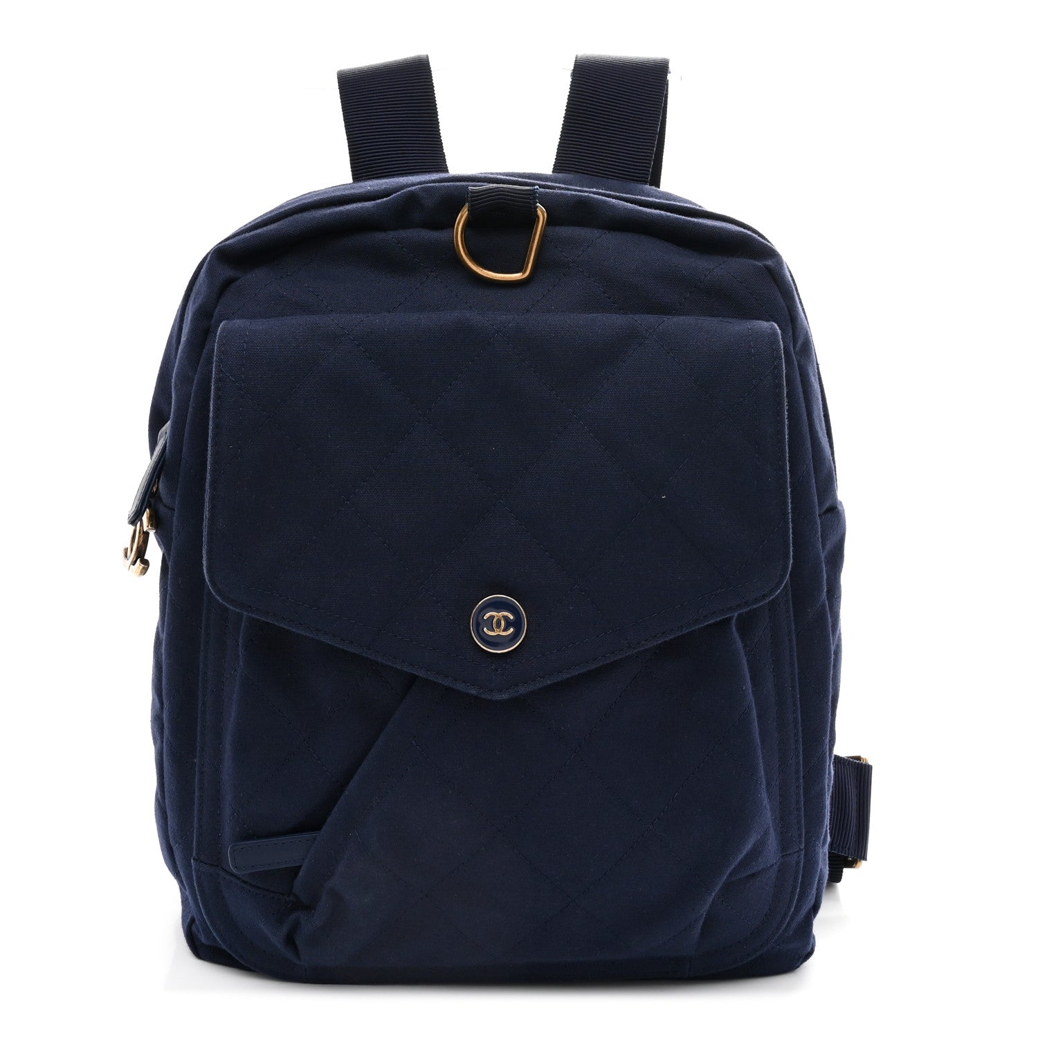Chanel Canvas Double Waist Bag Backpack Blue 1 of 16