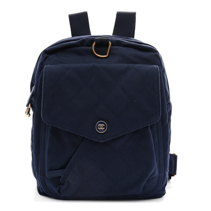 Chanel Canvas Double Waist Bag Backpack Blue 1 of 16