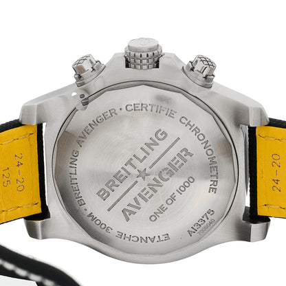 Breitling Stainless Steel Fabric 48mm Super Avenger Chronograph Automatic Watch White A13375 4 of 5