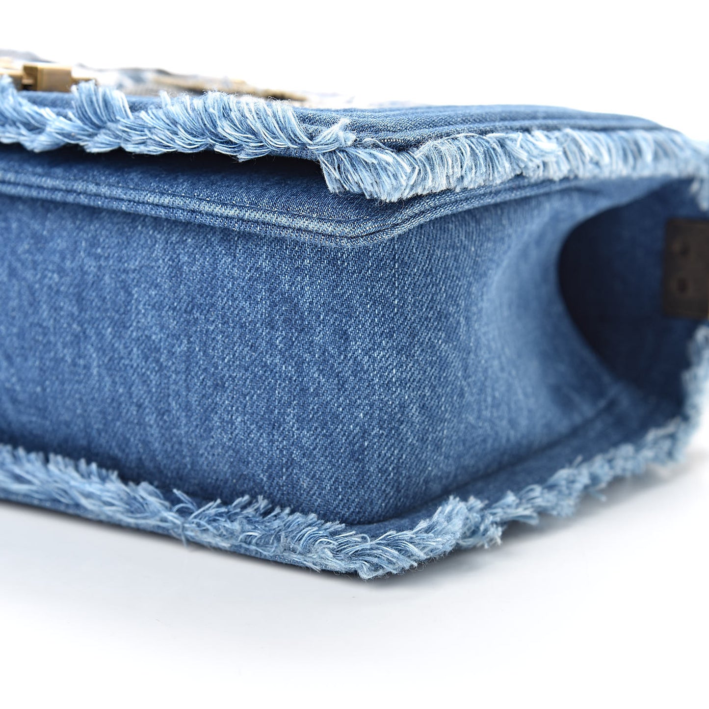Denim Patchwork Medium Boy Flap Blue