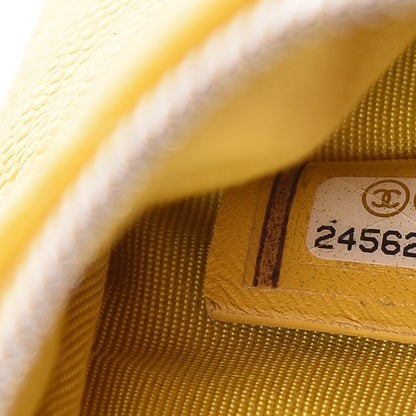 Chanel Caviar Quilted Small Cosmetic Case Yellow 9 of 10