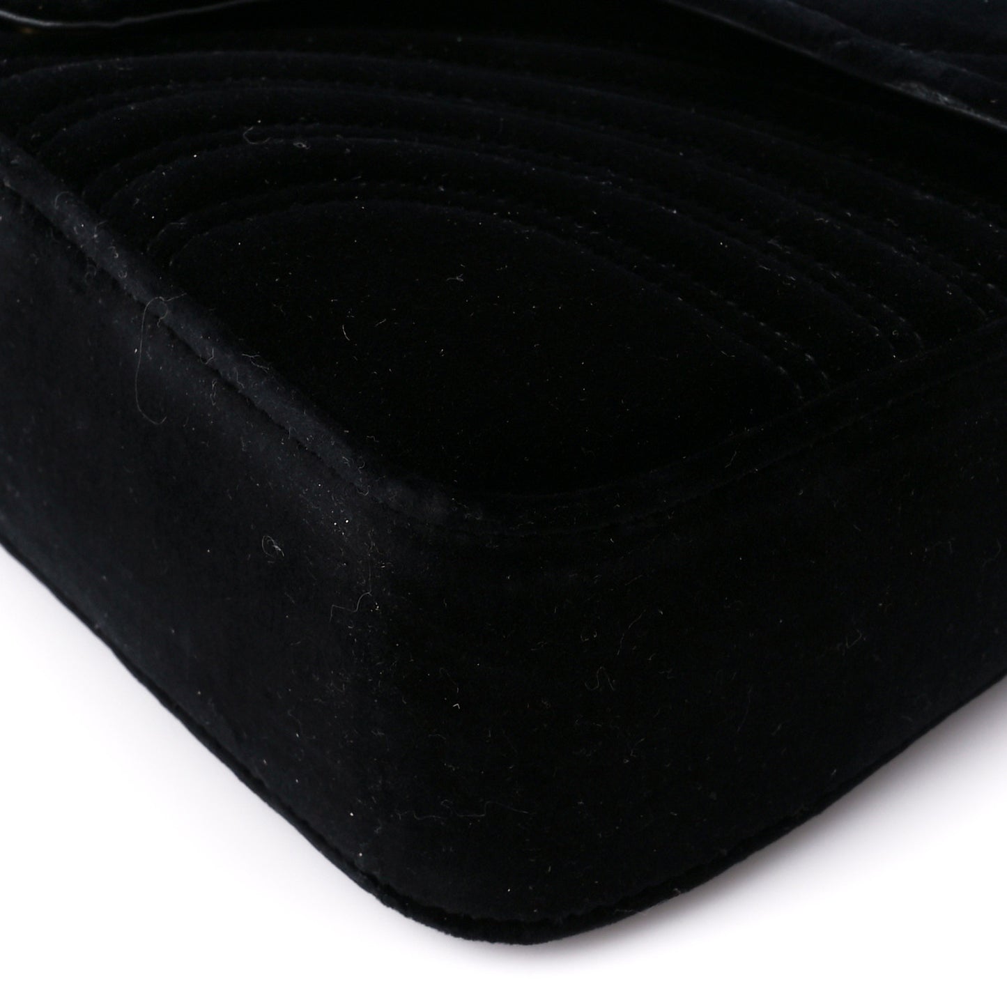 Velvet Matelasse Medium GG Marmont Shoulder Bag Black