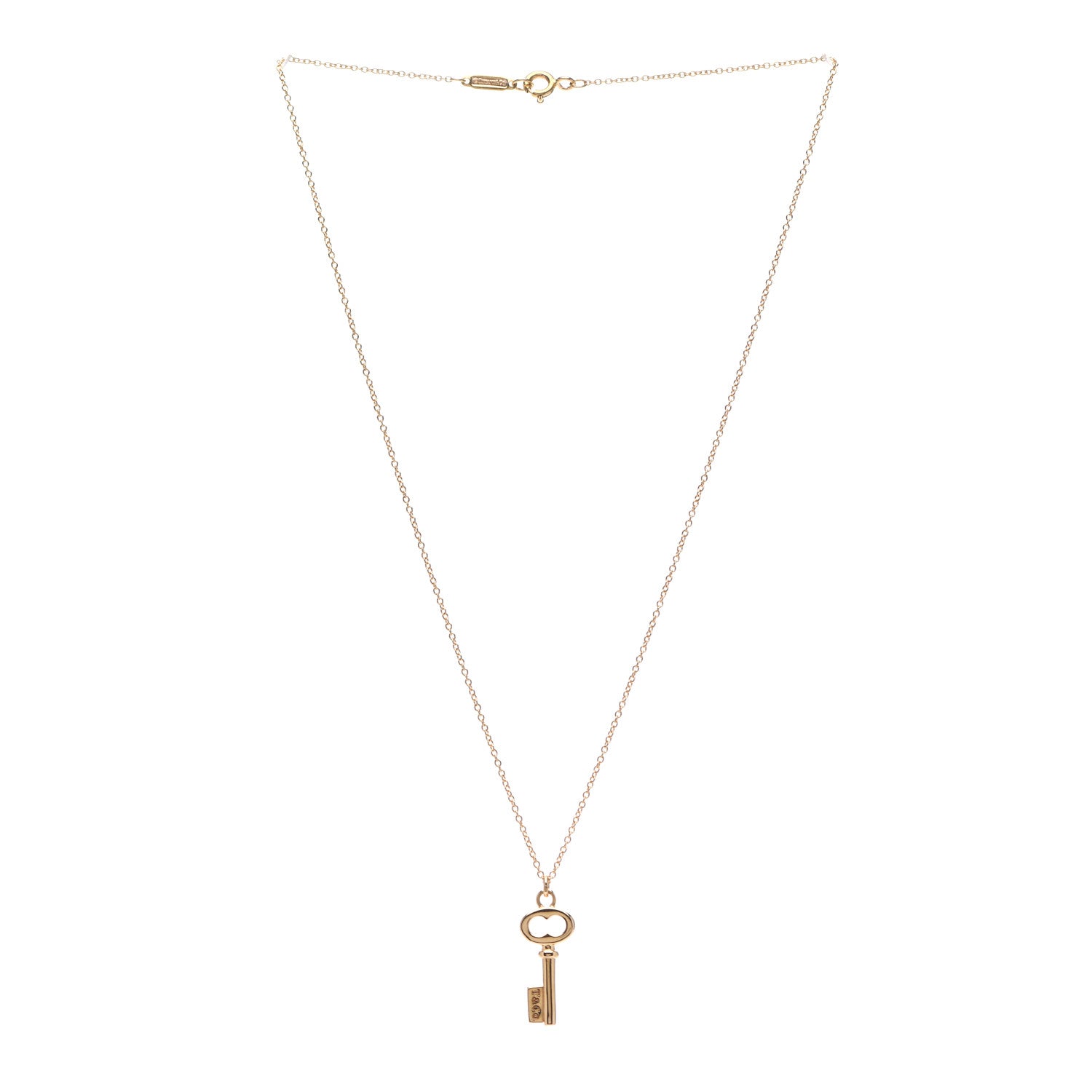 Tiffany 18K Yellow Gold Mini Key Pendant Necklace 3 of 5