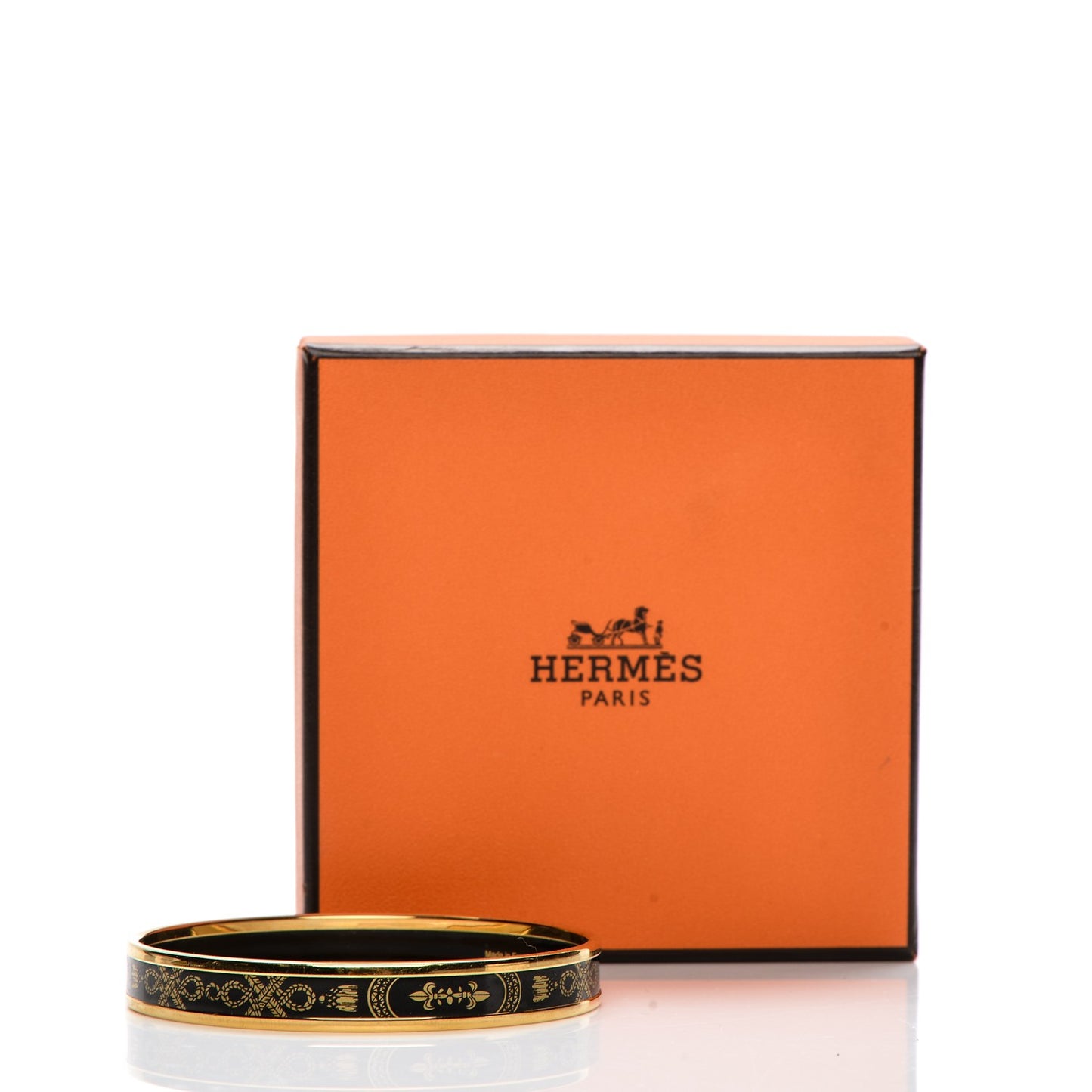 Enamel Printed Grand Apparat Narrow Bracelet 65 Black