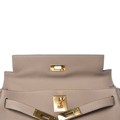 Hermes Taurillon Clemence Kelly Retourne 28 Gris Tourterelle 16 of 37