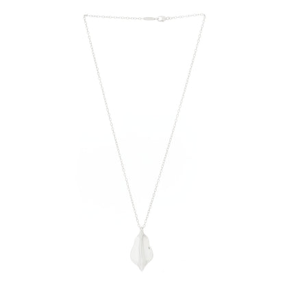 Tiffany Sterling Silver Leaf Pendant Necklace 3 of 6