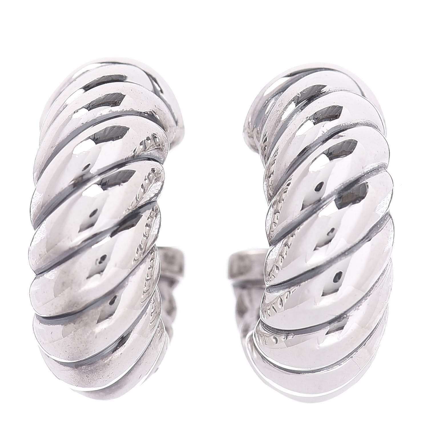 David Yurman Sterling Silver Sculpted Cable Classics Hoop Earrings 1 of 4