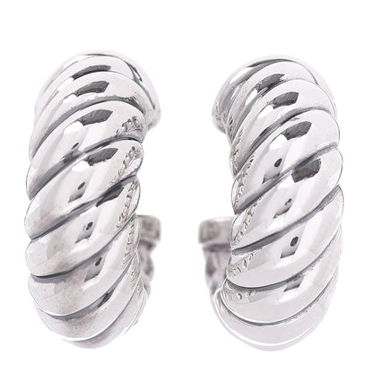 David Yurman Sterling Silver Sculpted Cable Classics Hoop Earrings 1 of 4