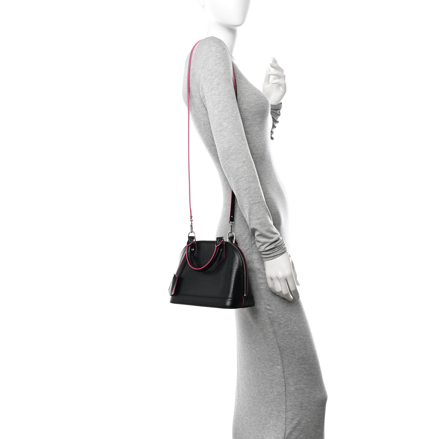 Louis Vuitton Epi Alma BB Black Hot Pink 2 of 10