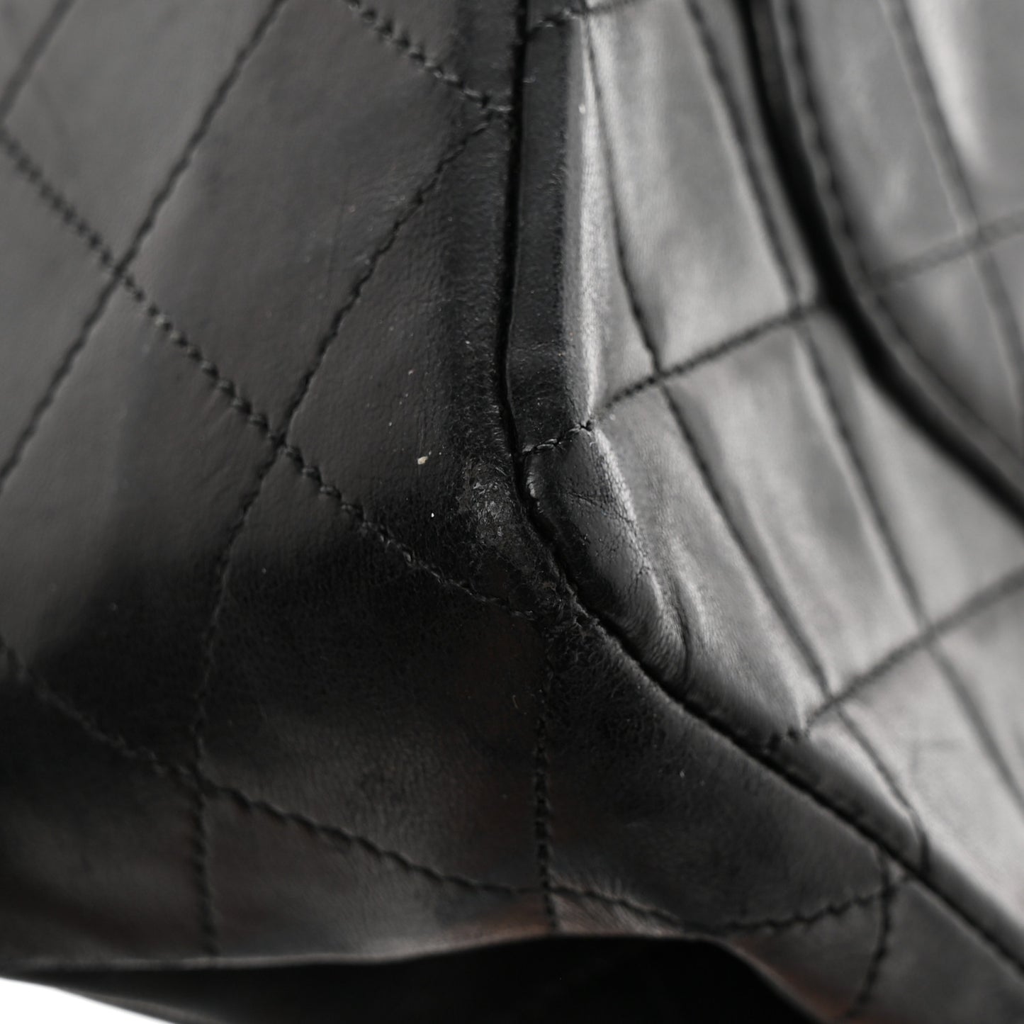 Lambskin Quilted Medium Double Flap Black