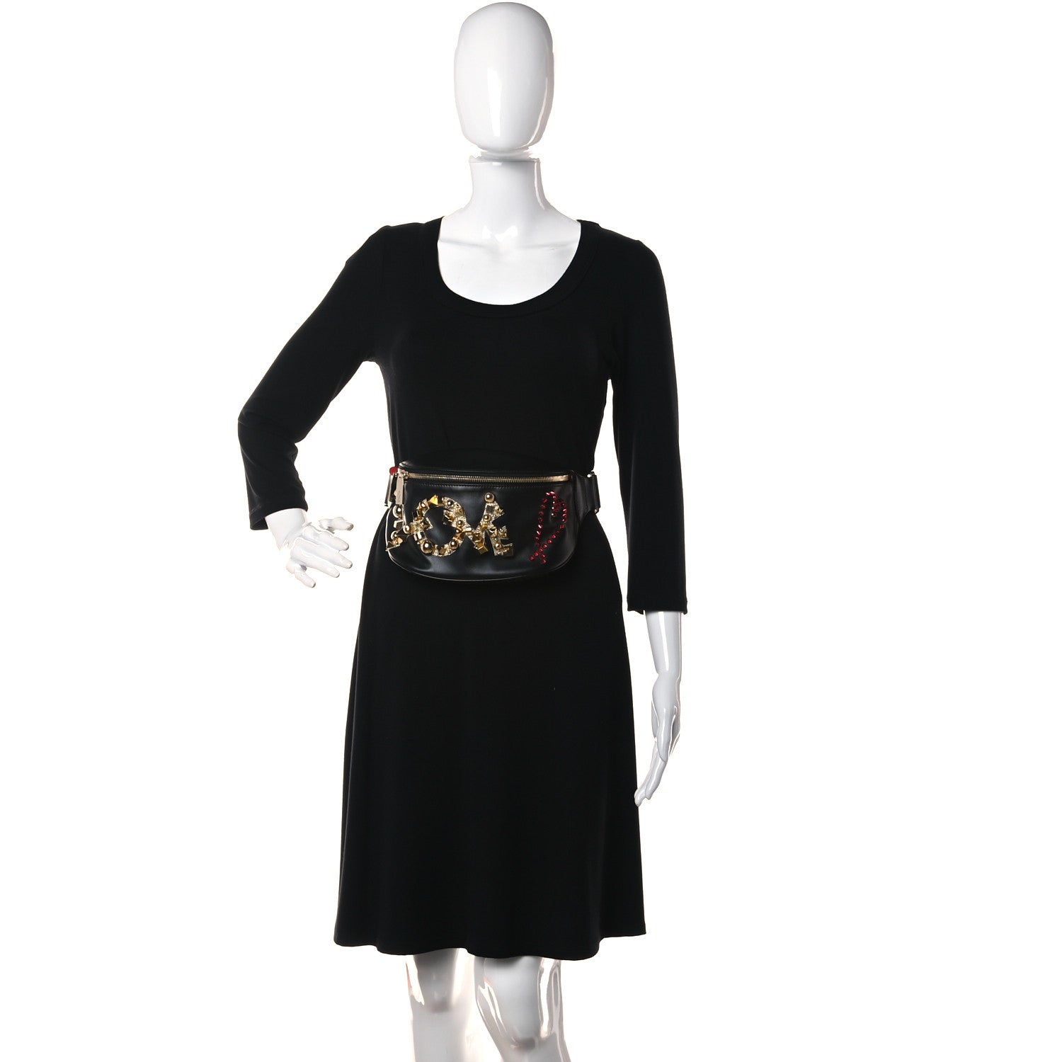 Christian Louboutin Calfskin Marie Jane Love Belt Bag Black Platine 3 of 8