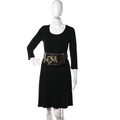 Christian Louboutin Calfskin Marie Jane Love Belt Bag Black Platine 3 of 8