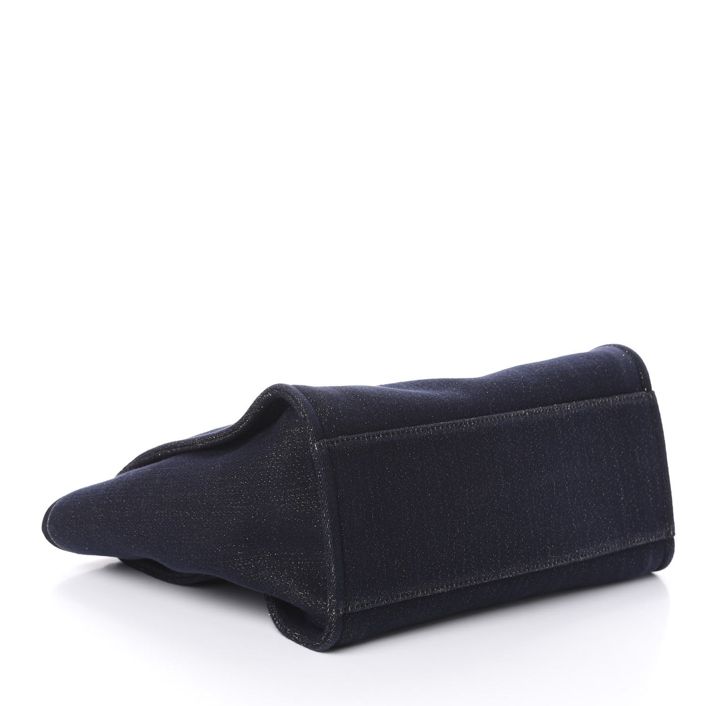 Lurex Canvas Medium Deauville Tote Navy Blue Gold