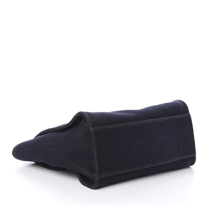 Chanel Lurex Canvas Medium Deauville Tote Navy Blue Gold 4 of 10