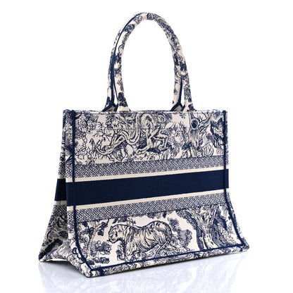Christian Dior Canvas Embroidered Medium Dioriviera Toile De Jouy Book Tote Blue 2 of 9