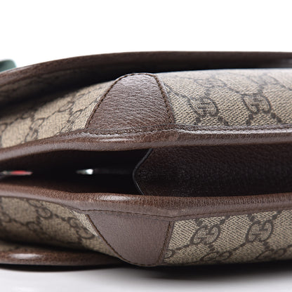 Gucci GG Supreme Monogram Web Small Neo Vintage Double Flap Messenger Bag Beige New Acero 10 of 11