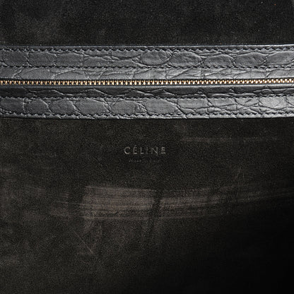 Celine Crocodile Embossed Small Phantom Luggage Black 6 of 7