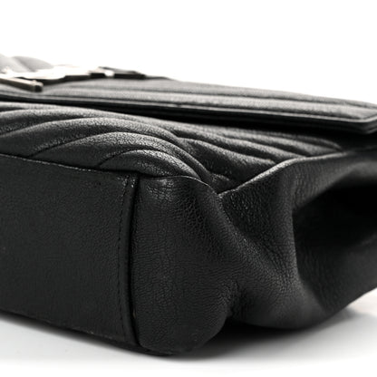 Saint Laurent Sheepskin Matelasse Chevron Monogram Medium College Bag Black 10 of 10
