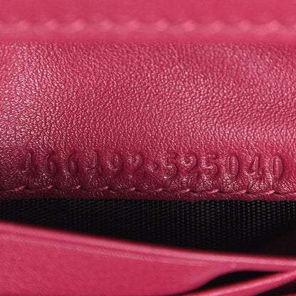 Gucci Velvet Matelasse Pearl Love Embroidered GG Marmont Card Case Wallet Light Raspberry Rose 7 of 9