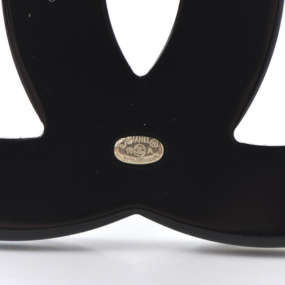 Chanel Resin Metal CC Brooch Blue Black 3 of 4