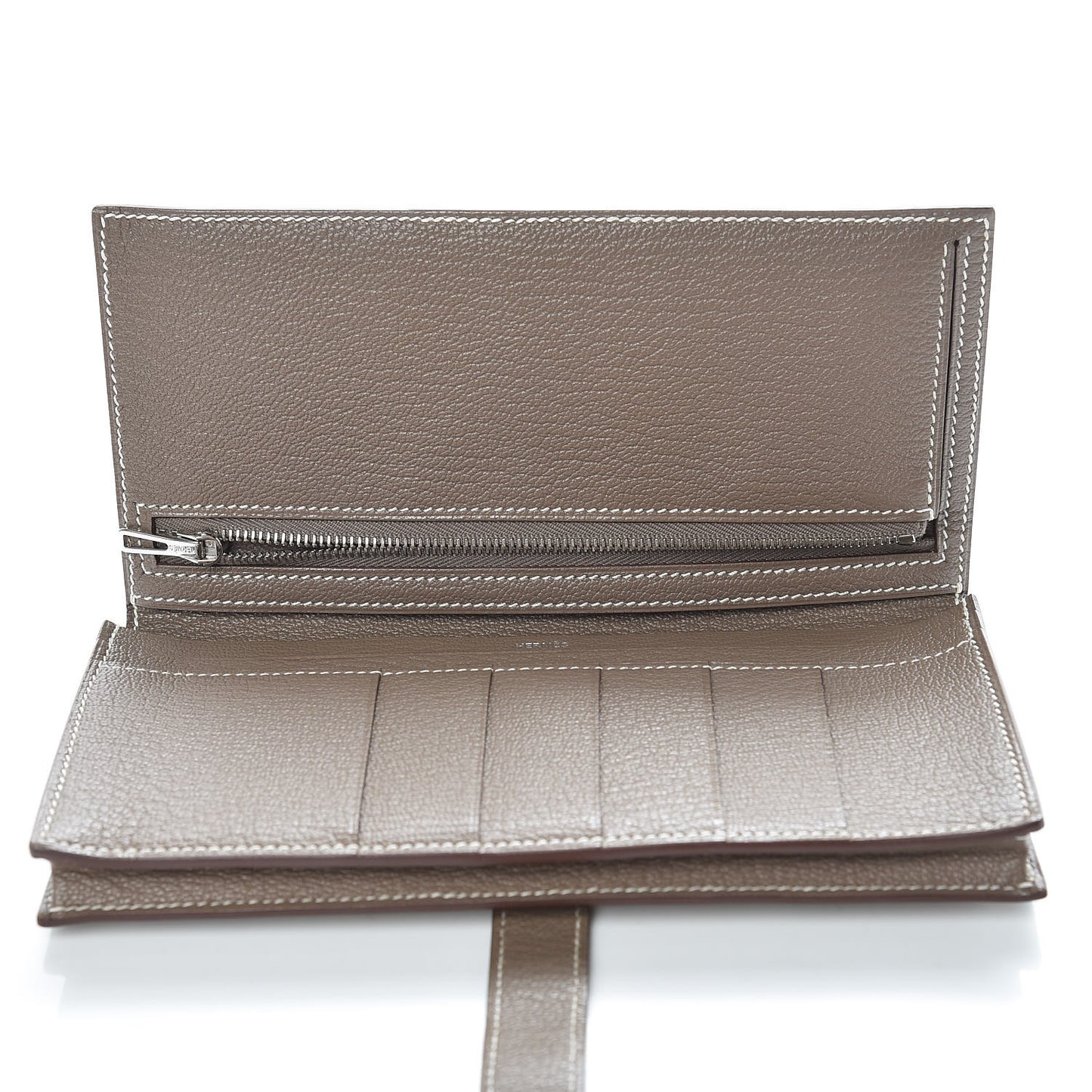 Chevre Mysore Bearn Gusset Wallet Etoupe
