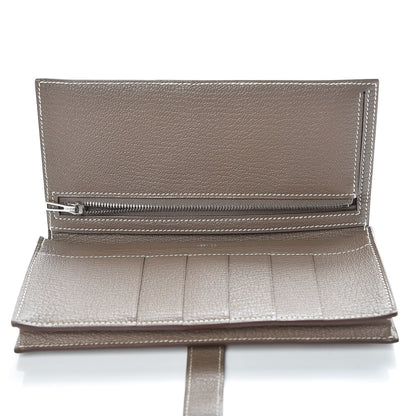 Hermes Chevre Mysore Bearn Gusset Wallet Etoupe 5 of 10