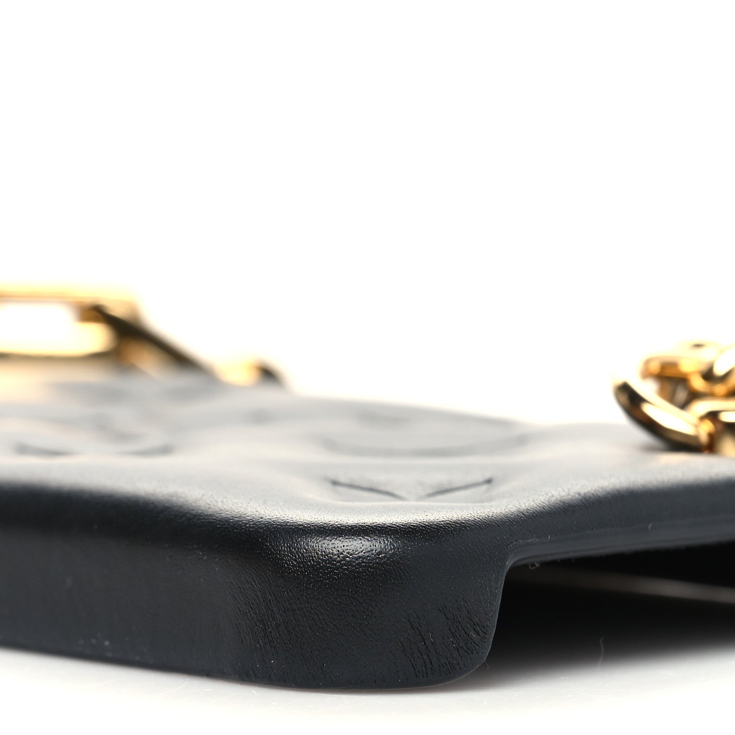 Louis Vuitton Lambskin Embossed Monogram Coussin iPhone 13 Pro Bumper Black 8 of 11