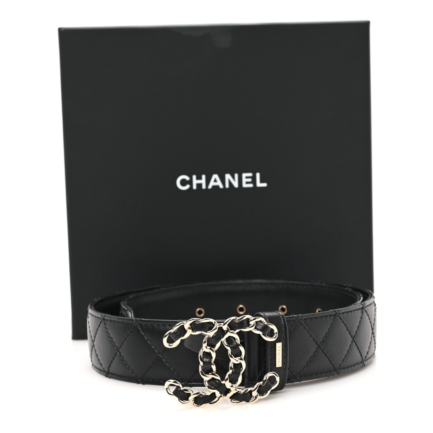 Chanel Calfskin Quilted CC Chain Belt 70 28 Black 6 of 7