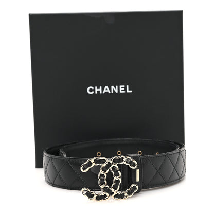 Chanel Calfskin Quilted CC Chain Belt 70 28 Black 6 of 7