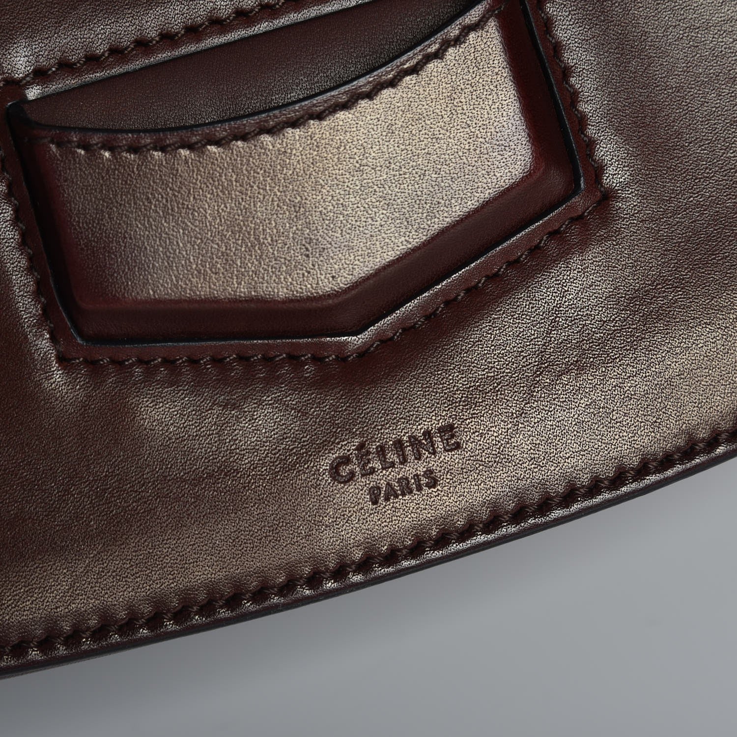 Celine Natural Calfskin Medium Trotteur Burgundy 7 of 7