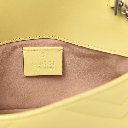 Gucci Calfskin Matelasse Super Mini GG Marmont Shoulder Bag Banana 6 of 10