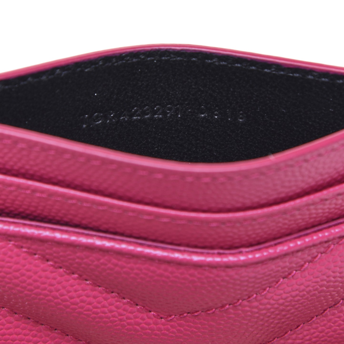 Grain De Poudre Matelasse Chevron Monogram Credit Card Case Fresh Fuxia
