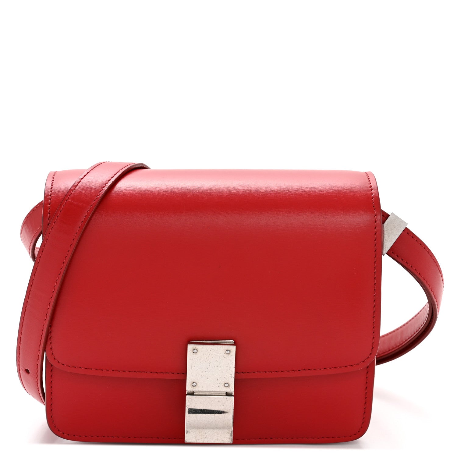 Celine Box Calfskin Small Classic Box Flap Bag Red 1 of 12