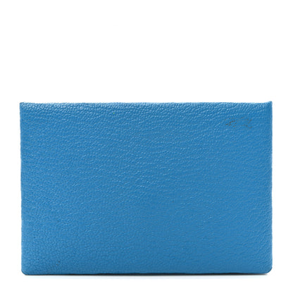 Hermes Chevre Mysore Verso Calvi Card Case Bleu Frida Cuivre 1 of 7