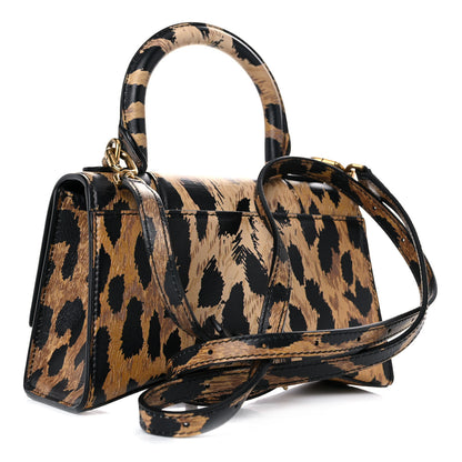 Balenciaga Smooth Calfskin Leopard Print Hourglass Top Handle Bag XS Beige 3 of 11