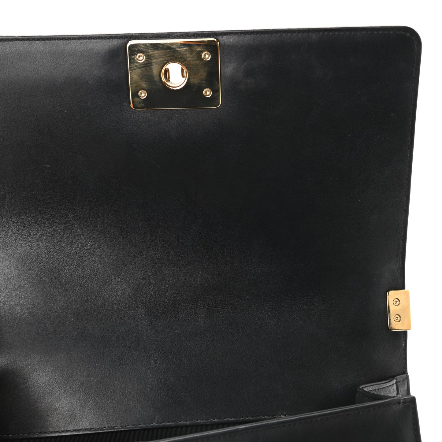 Calfskin Chevron Quilted Medium Boy Flap Black