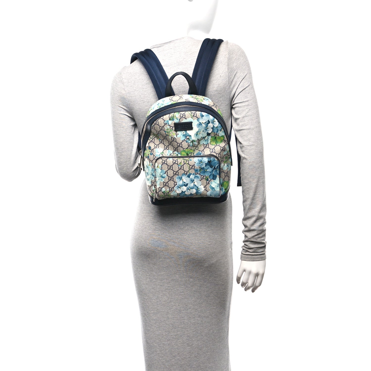 Gucci GG Supreme Monogram Blooms Small Day Backpack Blue 2 of 11
