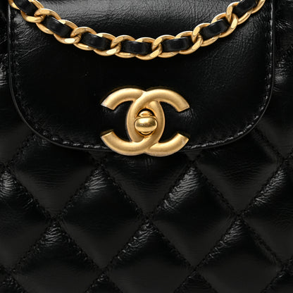 Chanel Shiny Aged Calfskin Quilted Nano Kelly Shopper Black 8 of 10