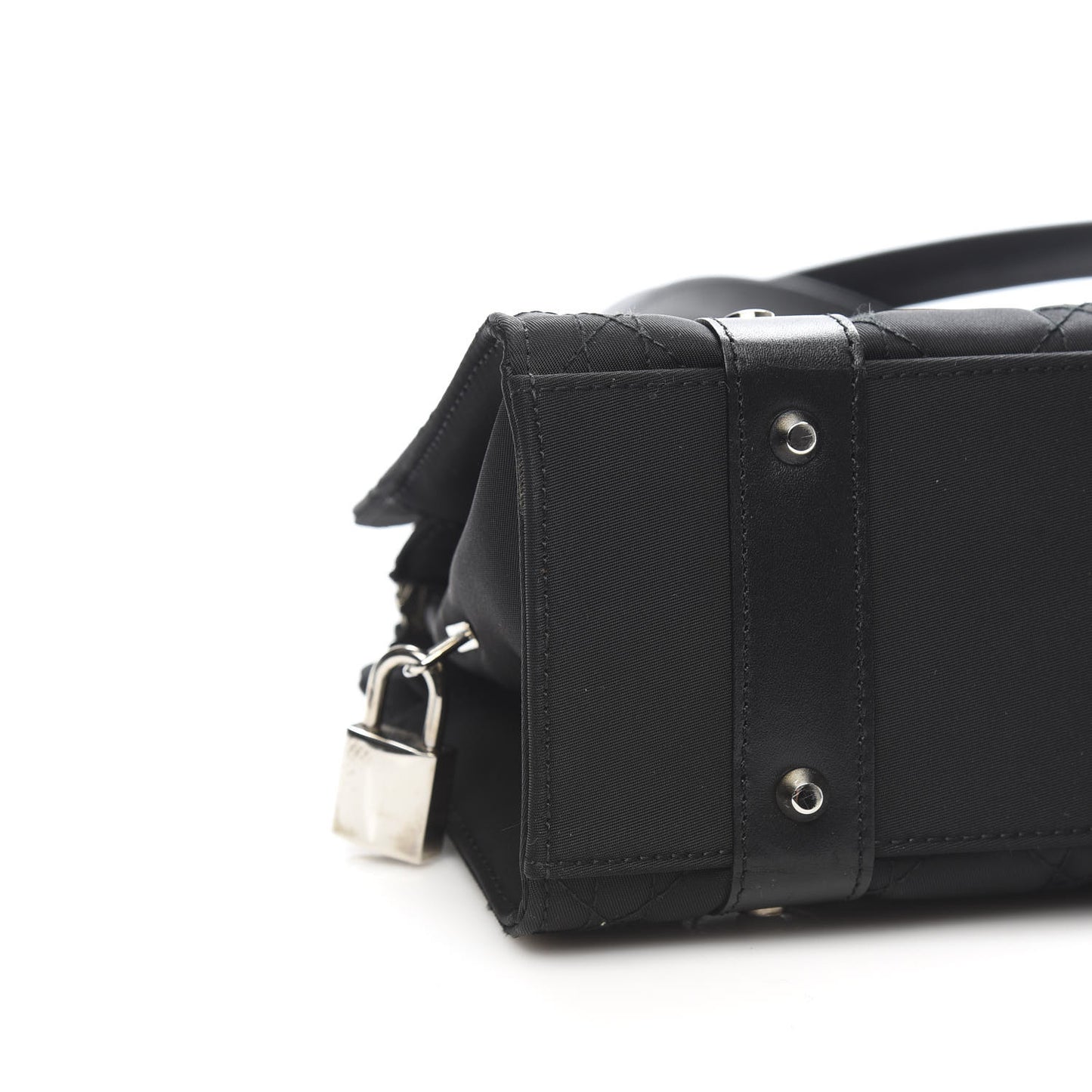 Nylon Cannage Stitched East West Lady Dior Black