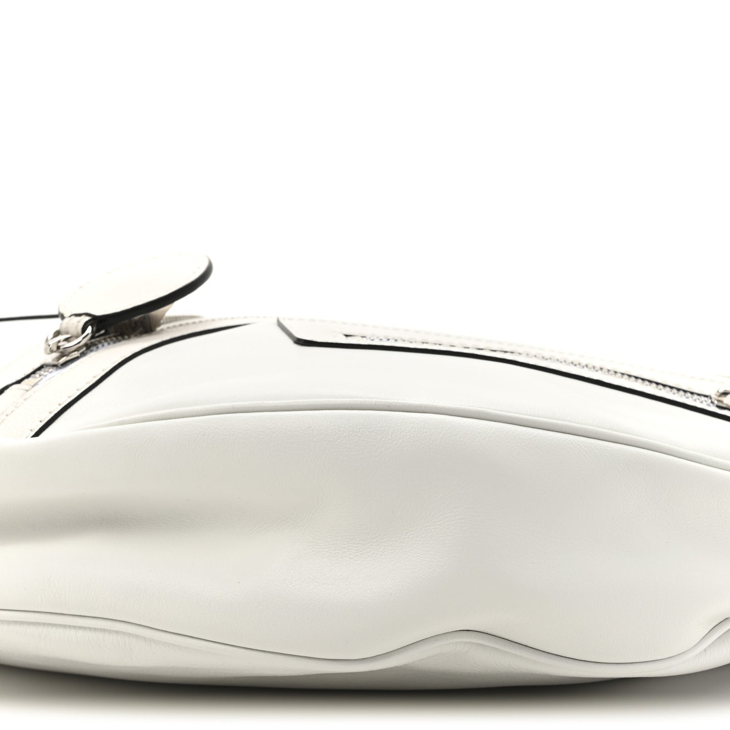 Calfskin Medium Repeat Zip Hobo Optical White