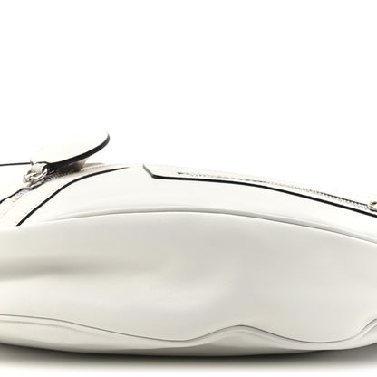 Versace Calfskin Medium Repeat Zip Hobo Optical White 8 of 9