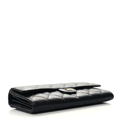 Chanel Caviar Quilted Long Flap Wallet Black 4 of 10