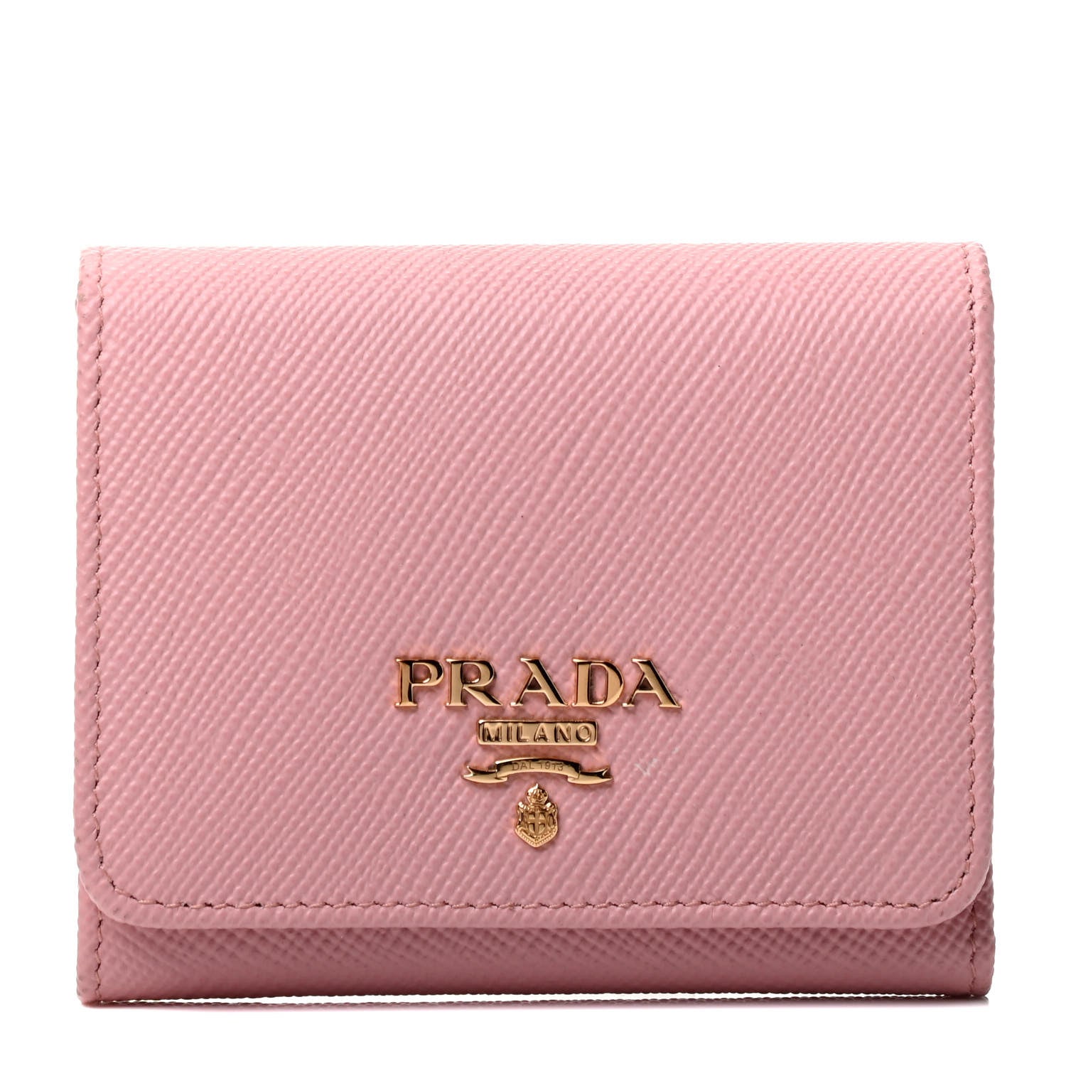 Prada Saffiano Metal Tri-Fold Wallet Orchidea 1 of 4