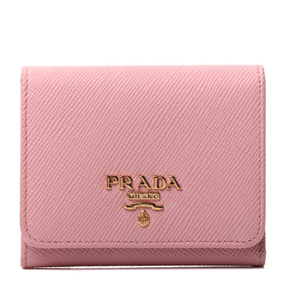 Prada Saffiano Metal Tri-Fold Wallet Orchidea 1 of 4