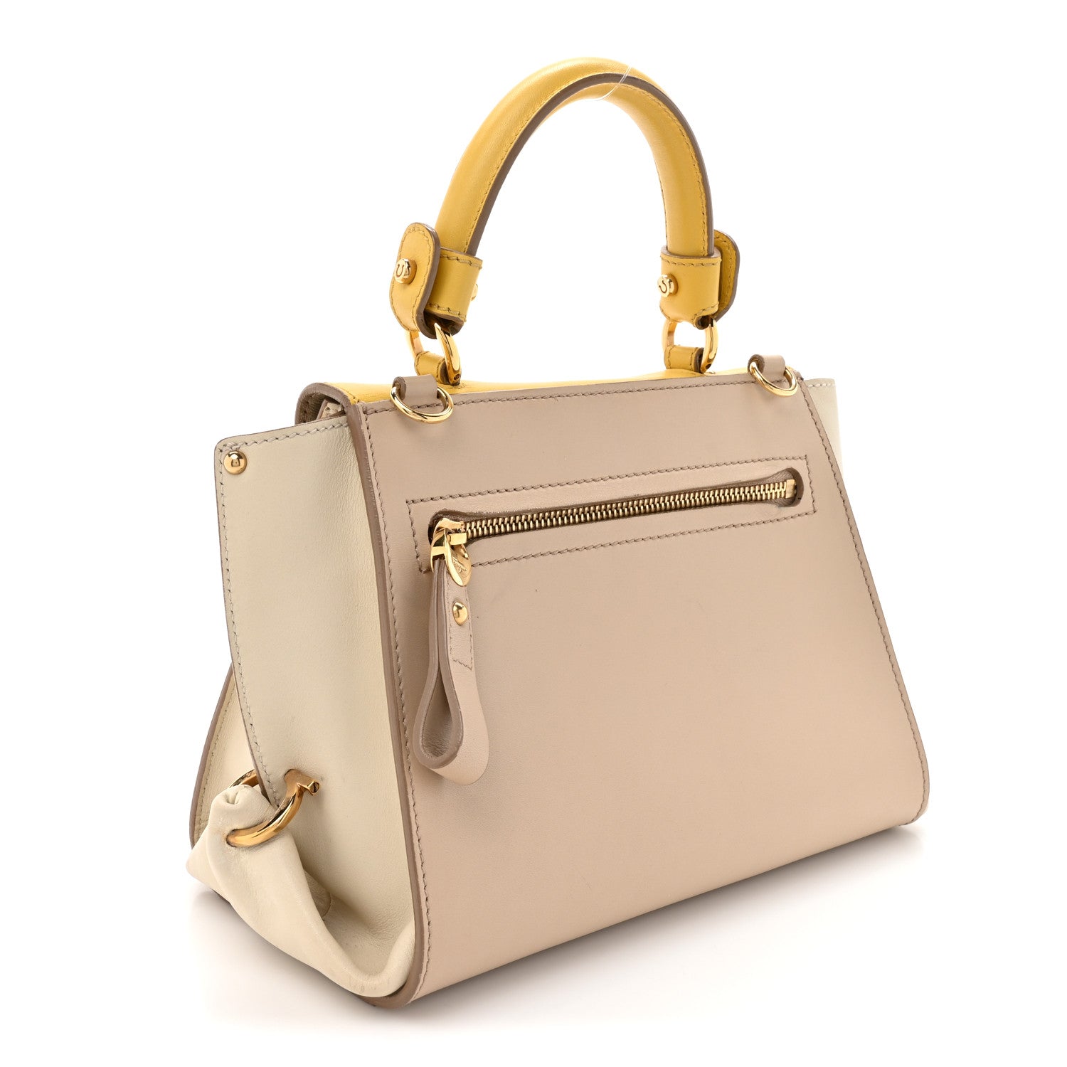 Salvatore Ferragamo Calfskin Sofia Shoulder Bag Beige Multicolor 3 of 15