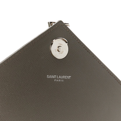 Saint Laurent Grain De Poudre Textured Mixed Matelasse Medium Triquilt Monogram Satchel Earth 6 of 11