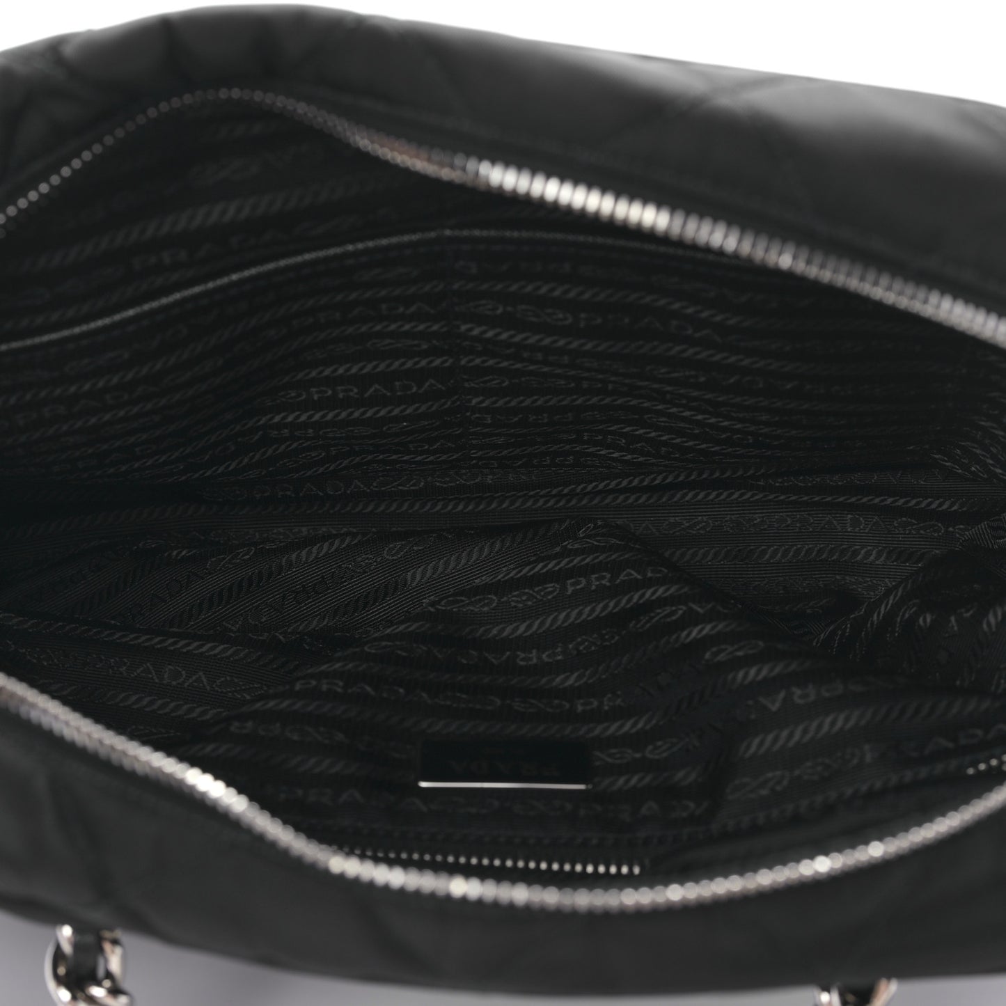 Nylon Tessuto Impuntu Quilted Shoulder Bag Black