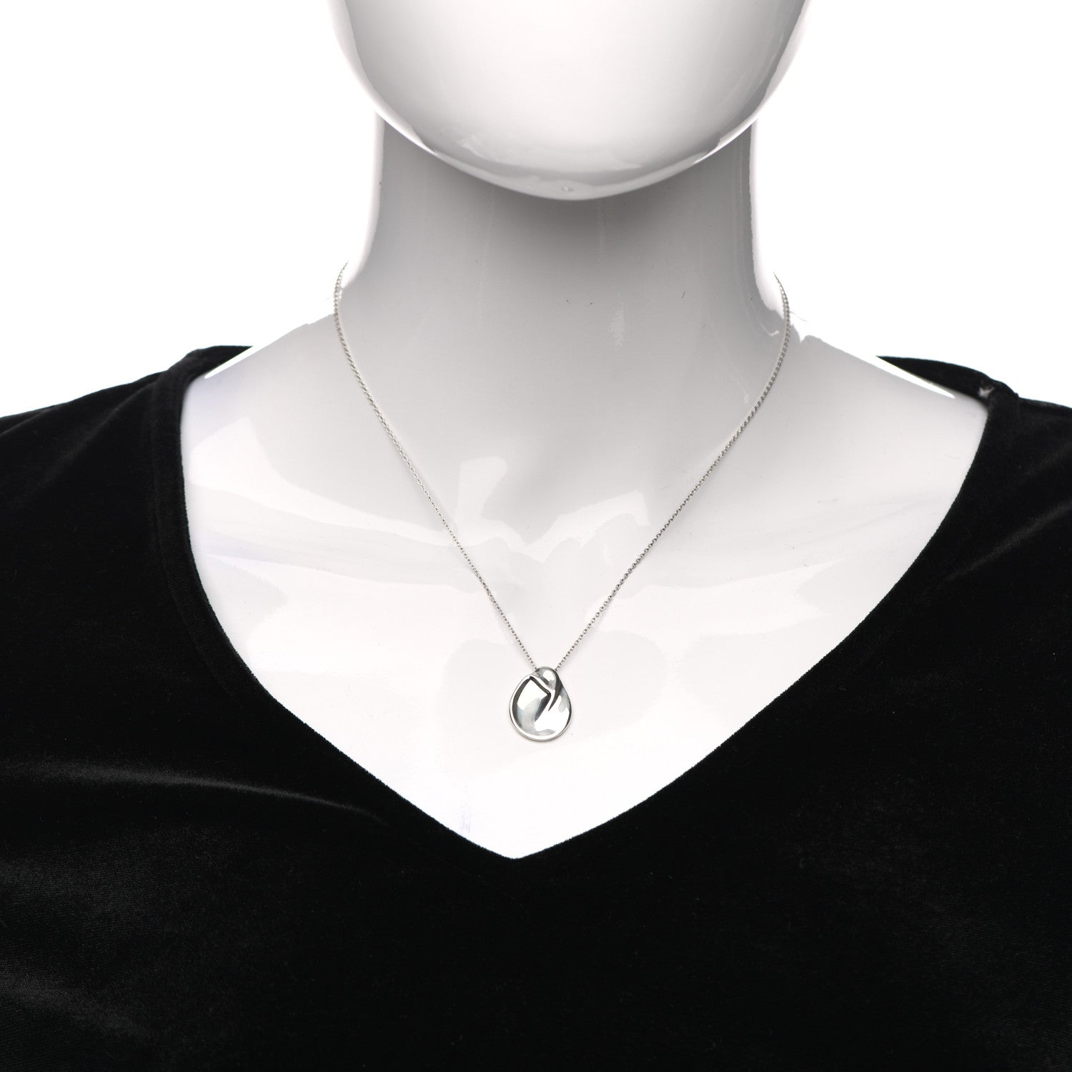 Tiffany Sterling Silver Elsa Peretti Madonna Pendant Necklace 2 of 4