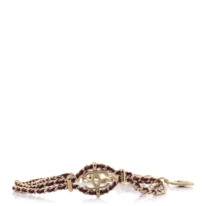 Chanel Metal Lambskin CC Chain Link Necklace Dark Pink 1 of 7