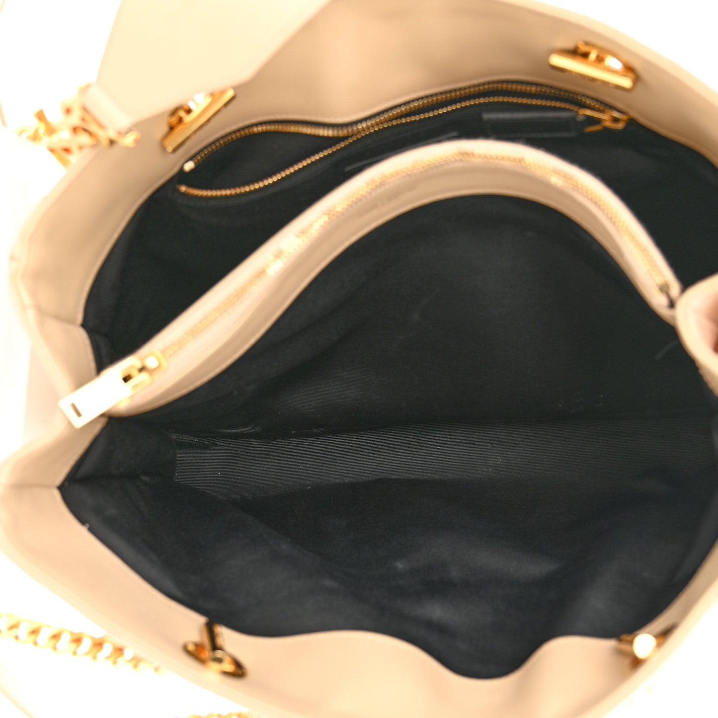 Grain De Poudre Matelasse Chevron Monogram Shopping Bag Nude Powder